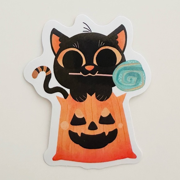 10/$10 Cute Halloween Cat Sticker - Picture 1 of 1